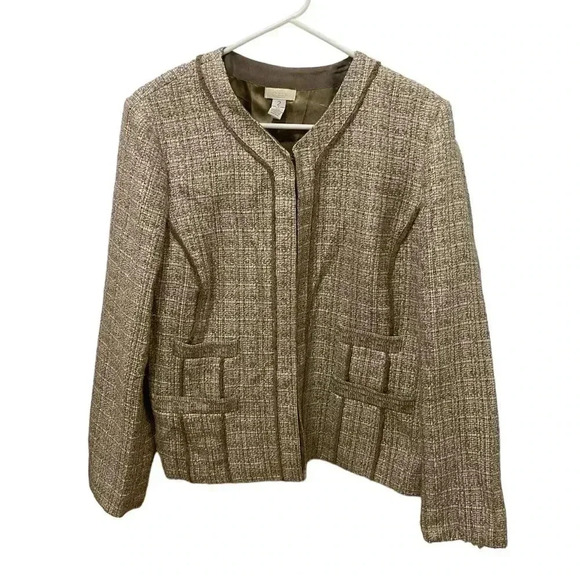 Chico’s Tweed Open Front Blazer Size Large - Picture 1 of 5